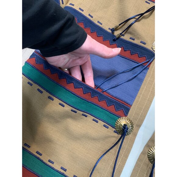 Girasol Womans M Jacket Southwestern Western Pockets Shoulder Pads - Picture 5 of 11